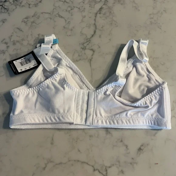 Bali Womens 38C Cotton Classic Support Wire Free Bra White DF3036 New - Picture 3 of 9